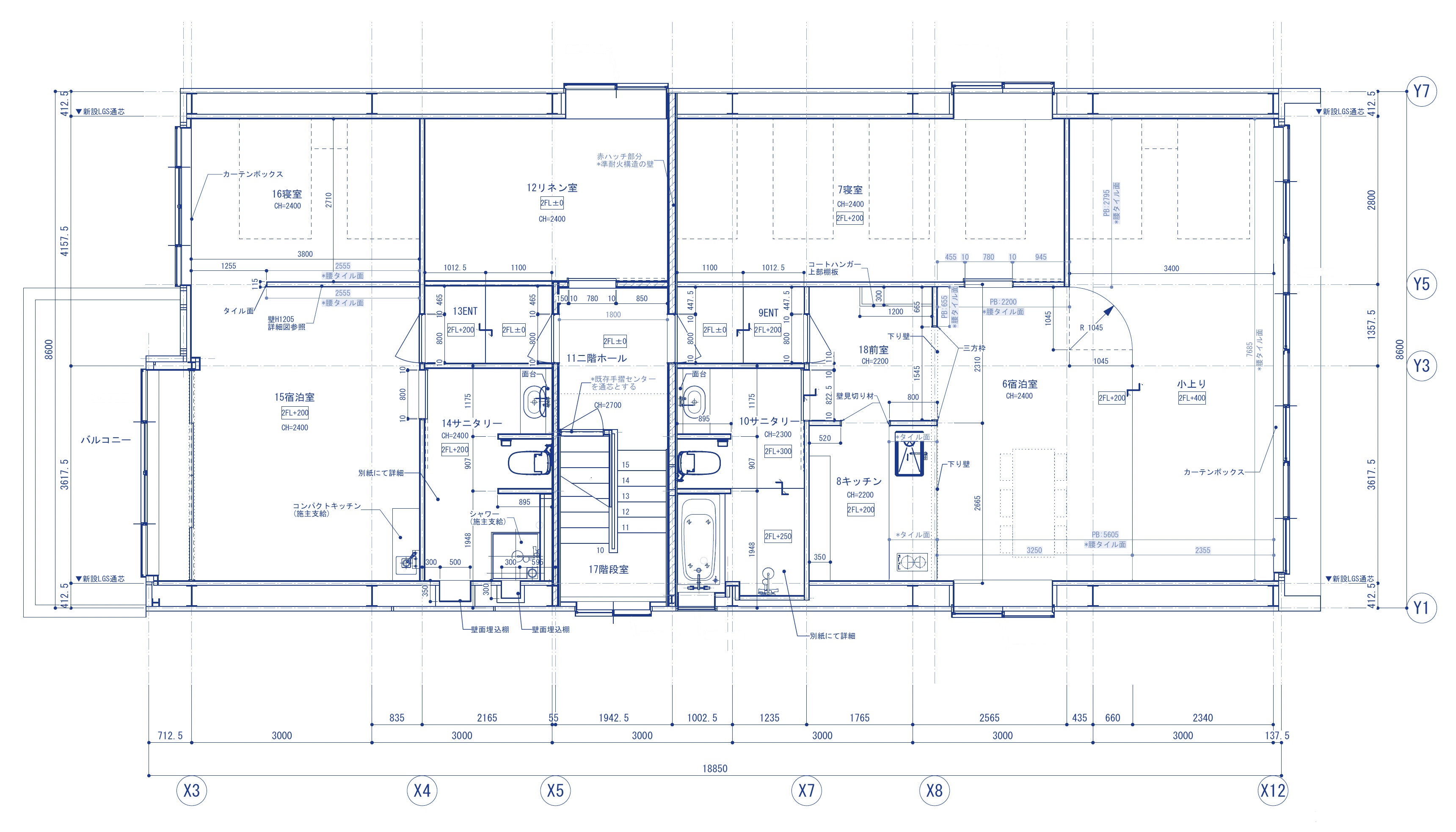 Room design hotel 間取り図